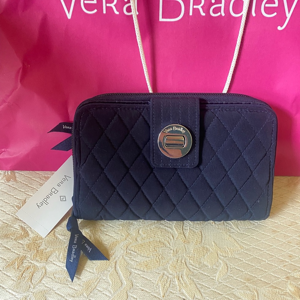 Vera Bradley Dark Blue Quilted Wallet